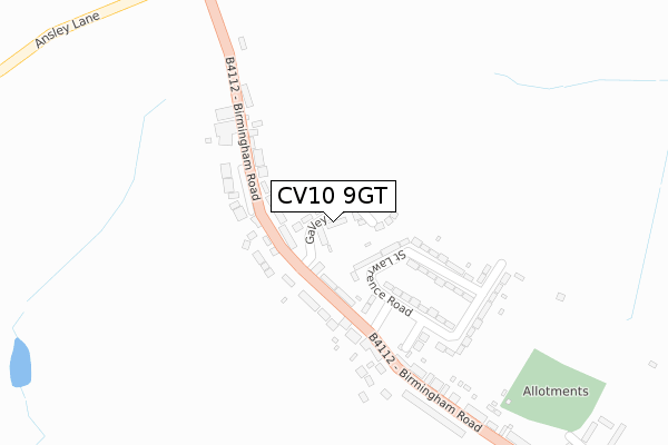 CV10 9GT map - large scale - OS Open Zoomstack (Ordnance Survey)