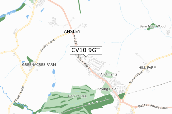 CV10 9GT map - small scale - OS Open Zoomstack (Ordnance Survey)