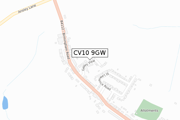 CV10 9GW map - large scale - OS Open Zoomstack (Ordnance Survey)