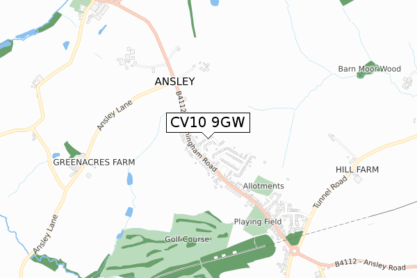 CV10 9GW map - small scale - OS Open Zoomstack (Ordnance Survey)