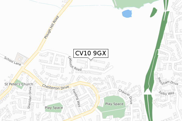 CV10 9GX map - large scale - OS Open Zoomstack (Ordnance Survey)