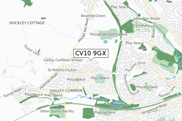 CV10 9GX map - small scale - OS Open Zoomstack (Ordnance Survey)