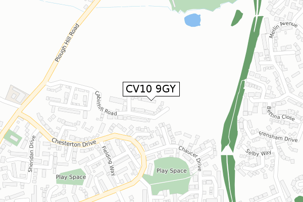 CV10 9GY map - large scale - OS Open Zoomstack (Ordnance Survey)