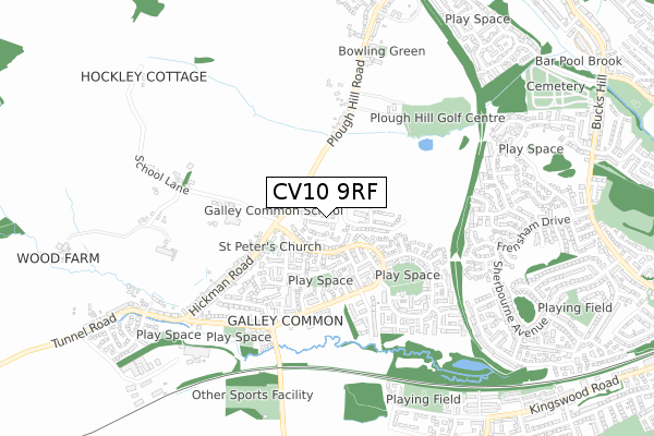 CV10 9RF map - small scale - OS Open Zoomstack (Ordnance Survey)