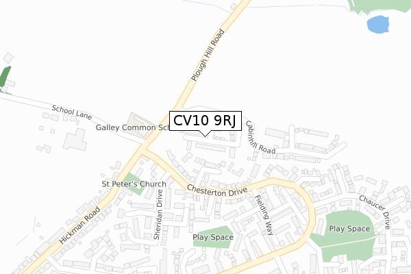 CV10 9RJ map - large scale - OS Open Zoomstack (Ordnance Survey)