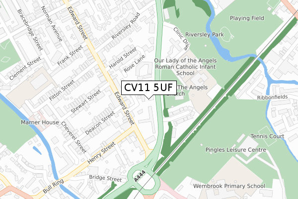 CV11 5UF map - large scale - OS Open Zoomstack (Ordnance Survey)