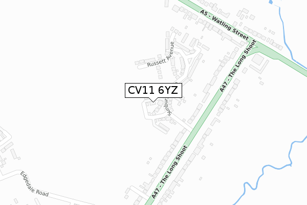 CV11 6YZ map - large scale - OS Open Zoomstack (Ordnance Survey)