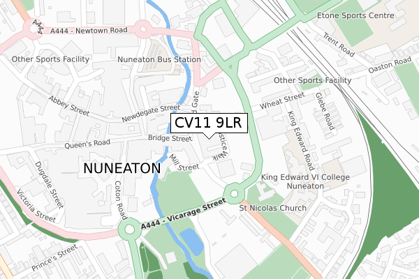 CV11 9LR map - large scale - OS Open Zoomstack (Ordnance Survey)