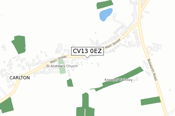 CV13 0EZ map - large scale - OS Open Zoomstack (Ordnance Survey)