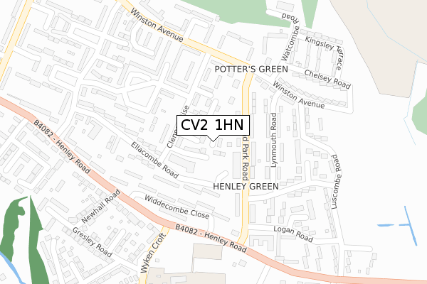 CV2 1HN map - large scale - OS Open Zoomstack (Ordnance Survey)