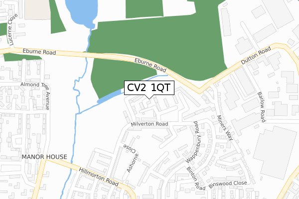 CV2 1QT map - large scale - OS Open Zoomstack (Ordnance Survey)