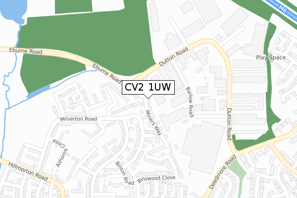 CV2 1UW map - large scale - OS Open Zoomstack (Ordnance Survey)