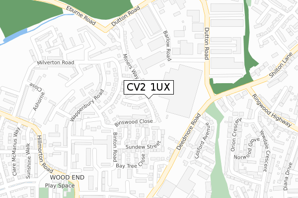 CV2 1UX map - large scale - OS Open Zoomstack (Ordnance Survey)