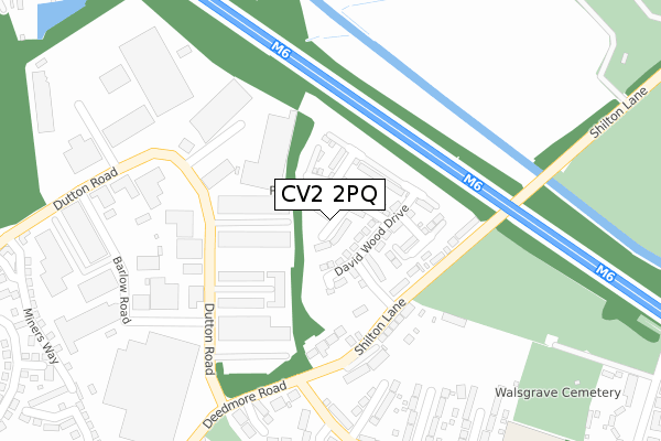 CV2 2PQ map - large scale - OS Open Zoomstack (Ordnance Survey)