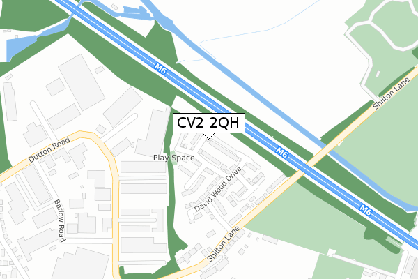 CV2 2QH map - large scale - OS Open Zoomstack (Ordnance Survey)