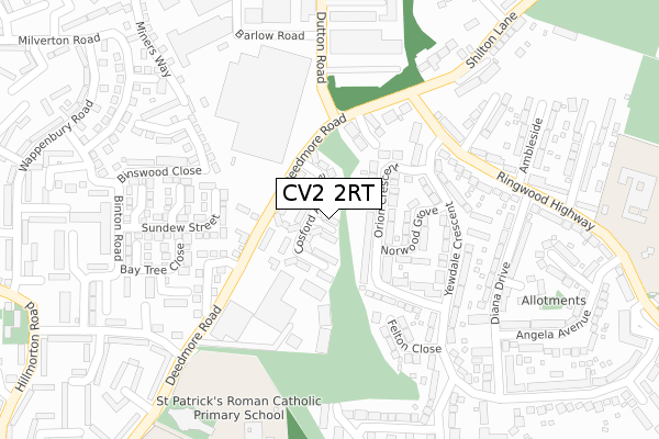 CV2 2RT map - large scale - OS Open Zoomstack (Ordnance Survey)