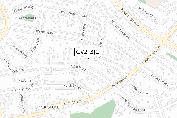 CV2 3JG map - large scale - OS Open Zoomstack (Ordnance Survey)