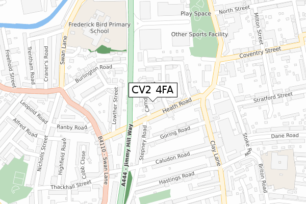 CV2 4FA map - large scale - OS Open Zoomstack (Ordnance Survey)