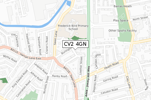 CV2 4GN map - large scale - OS Open Zoomstack (Ordnance Survey)