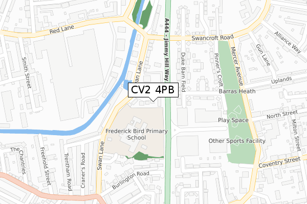 CV2 4PB map - large scale - OS Open Zoomstack (Ordnance Survey)