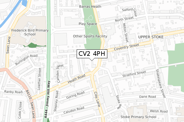 CV2 4PH map - large scale - OS Open Zoomstack (Ordnance Survey)