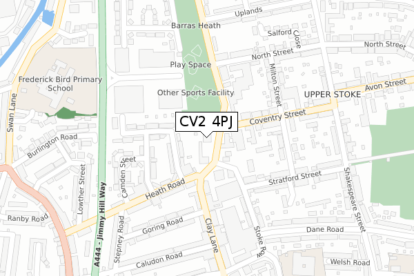 CV2 4PJ map - large scale - OS Open Zoomstack (Ordnance Survey)