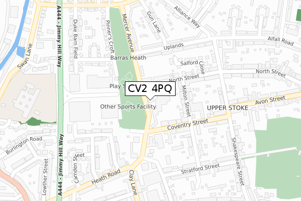 CV2 4PQ map - large scale - OS Open Zoomstack (Ordnance Survey)