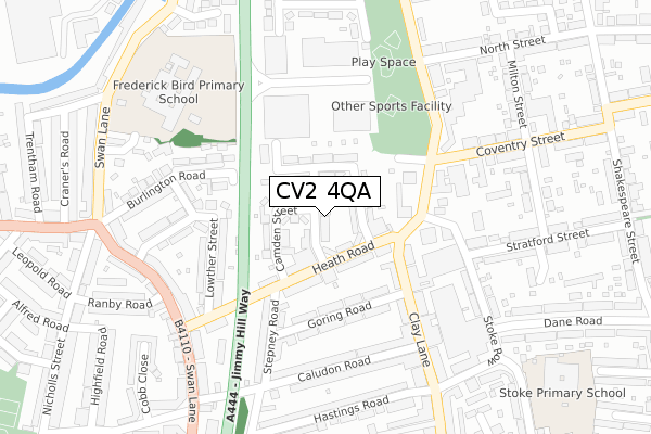 CV2 4QA map - large scale - OS Open Zoomstack (Ordnance Survey)