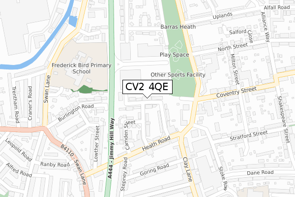 CV2 4QE map - large scale - OS Open Zoomstack (Ordnance Survey)