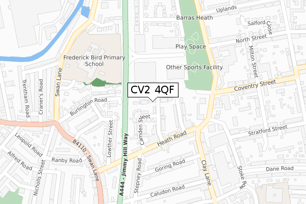 CV2 4QF map - large scale - OS Open Zoomstack (Ordnance Survey)