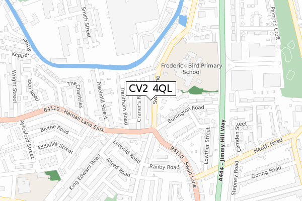 CV2 4QL map - large scale - OS Open Zoomstack (Ordnance Survey)