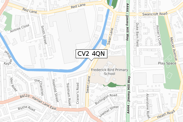 CV2 4QN map - large scale - OS Open Zoomstack (Ordnance Survey)