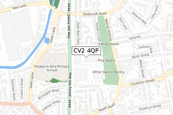 CV2 4QP map - large scale - OS Open Zoomstack (Ordnance Survey)