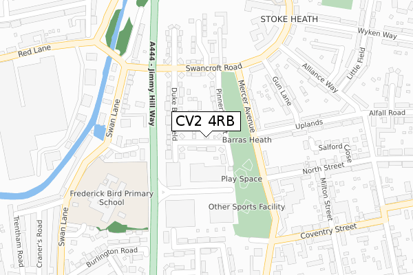 CV2 4RB map - large scale - OS Open Zoomstack (Ordnance Survey)