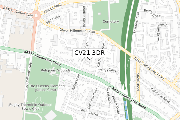 CV21 3DR map - large scale - OS Open Zoomstack (Ordnance Survey)