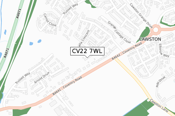 CV22 7WL map - large scale - OS Open Zoomstack (Ordnance Survey)