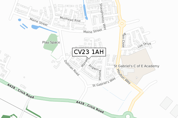 CV23 1AH map - large scale - OS Open Zoomstack (Ordnance Survey)