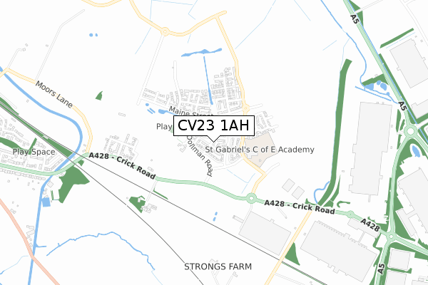 CV23 1AH map - small scale - OS Open Zoomstack (Ordnance Survey)