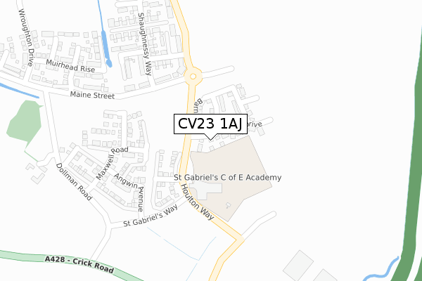 CV23 1AJ map - large scale - OS Open Zoomstack (Ordnance Survey)