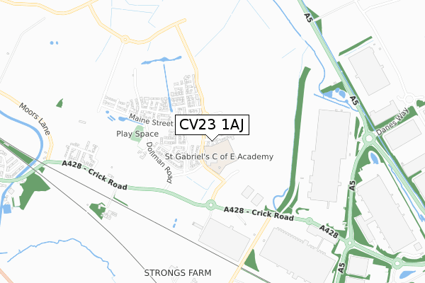 CV23 1AJ map - small scale - OS Open Zoomstack (Ordnance Survey)