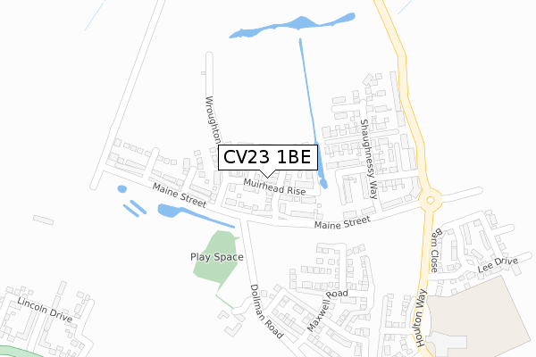 CV23 1BE map - large scale - OS Open Zoomstack (Ordnance Survey)