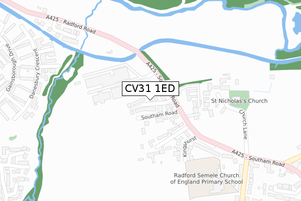 CV31 1ED map - large scale - OS Open Zoomstack (Ordnance Survey)