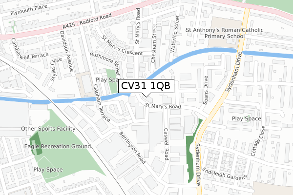 CV31 1QB map - large scale - OS Open Zoomstack (Ordnance Survey)