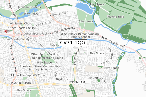 CV31 1QG map - small scale - OS Open Zoomstack (Ordnance Survey)