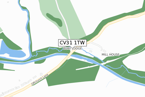 CV31 1TW map - large scale - OS Open Zoomstack (Ordnance Survey)