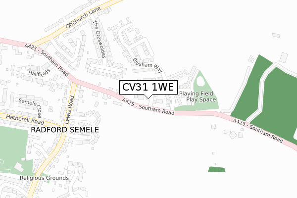 CV31 1WE map - large scale - OS Open Zoomstack (Ordnance Survey)