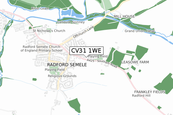 CV31 1WE map - small scale - OS Open Zoomstack (Ordnance Survey)