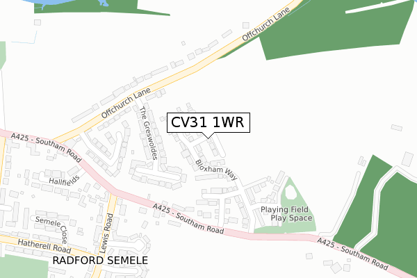 CV31 1WR map - large scale - OS Open Zoomstack (Ordnance Survey)