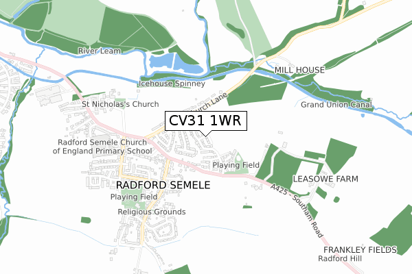 CV31 1WR map - small scale - OS Open Zoomstack (Ordnance Survey)