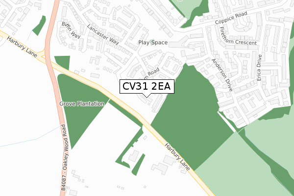 CV31 2EA map - large scale - OS Open Zoomstack (Ordnance Survey)